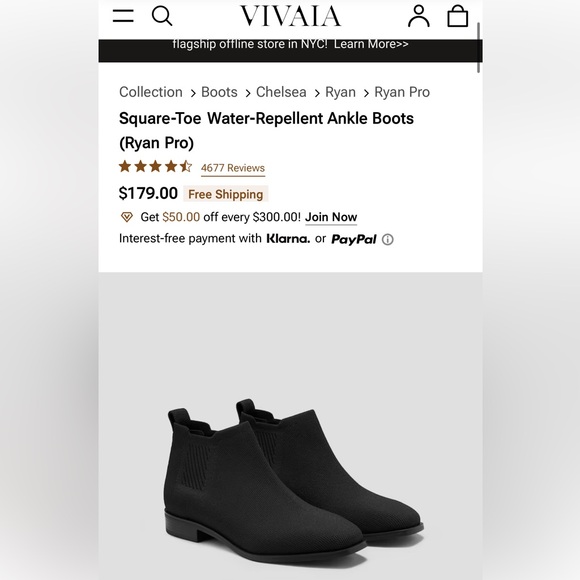 New VIVAIA Ryan Pro Squared Toe Black Knit Slip In Ankle Booties EU39.5 US 8.5 - Picture 14 of 14